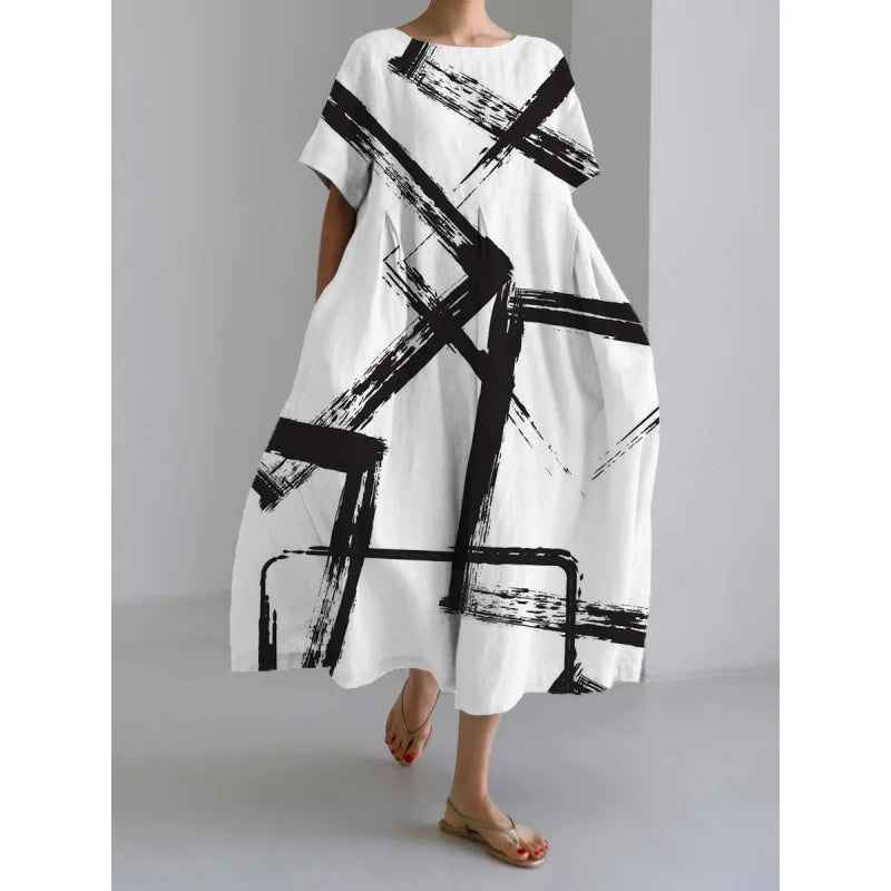 Vestido "Keila" - Negro/Blanco