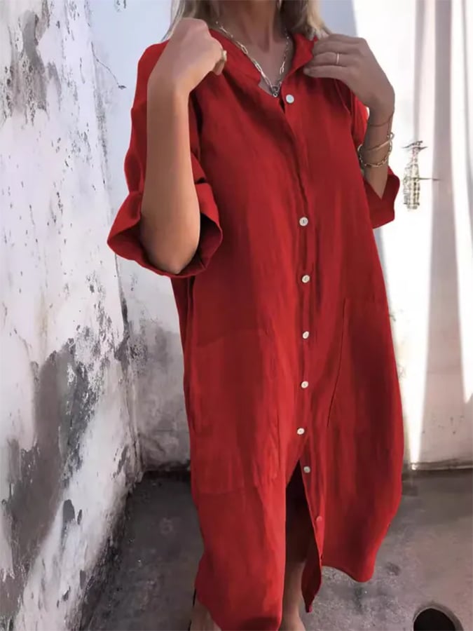 Vestido Camisero de Algodón "Brisa"