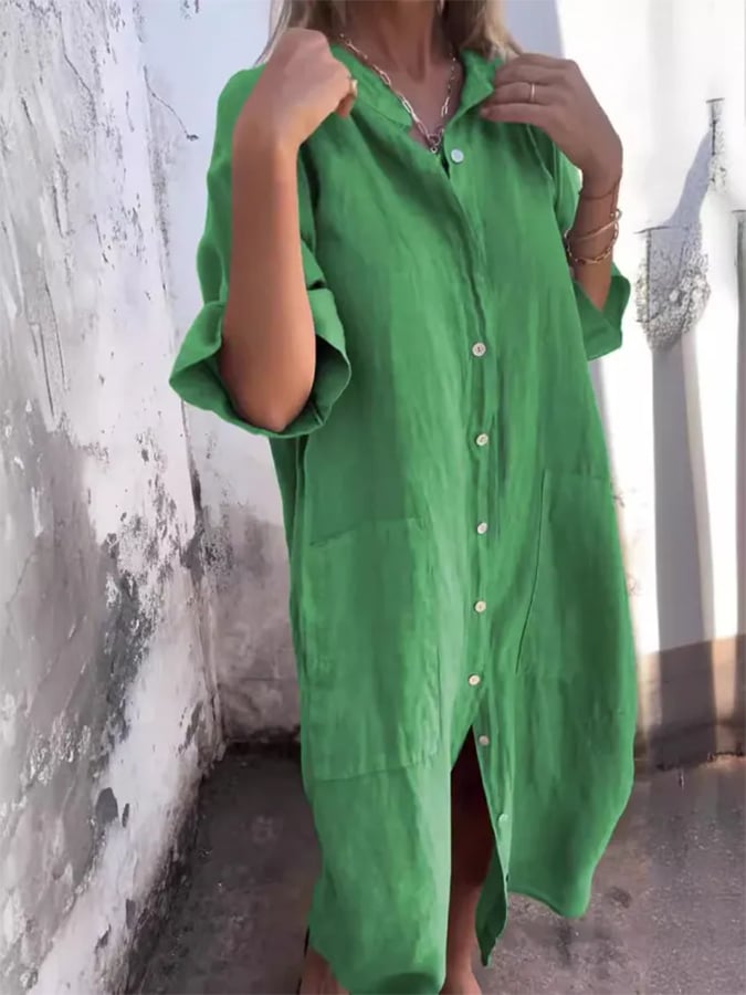 Vestido Camisero de Algodón "Brisa"