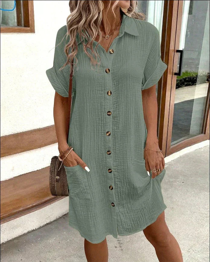 Vestido camisero de algodón "Aura"