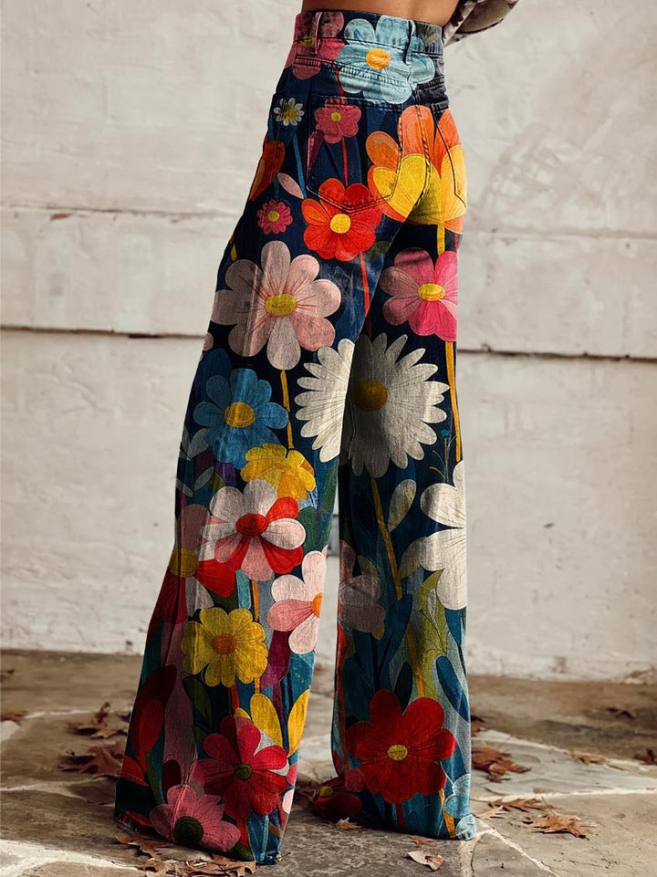 Pantalones Florales de Pierna Ancha "Vianey"