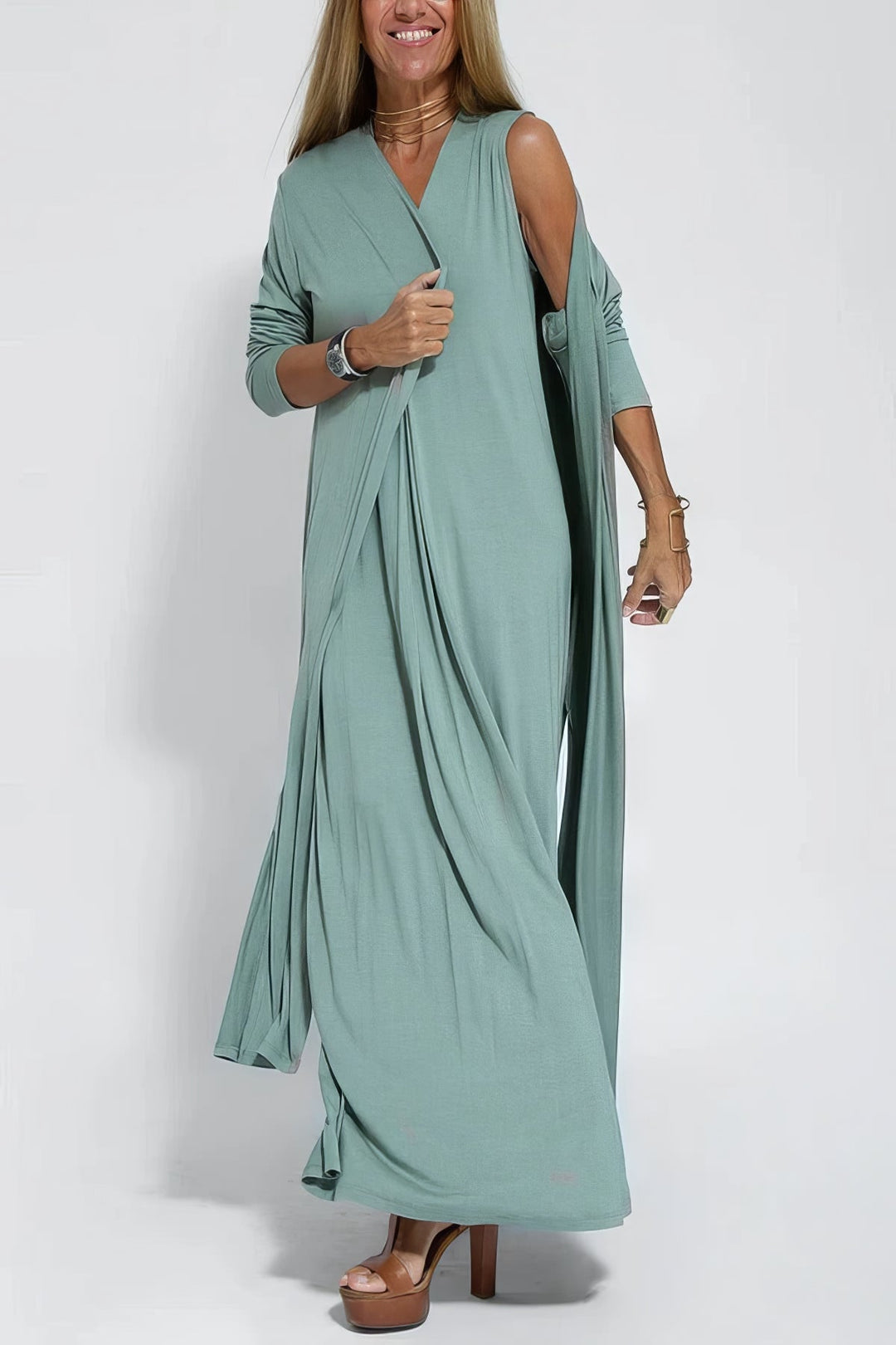 Vestido Largo "Lucía" + Cárdigan Gratis