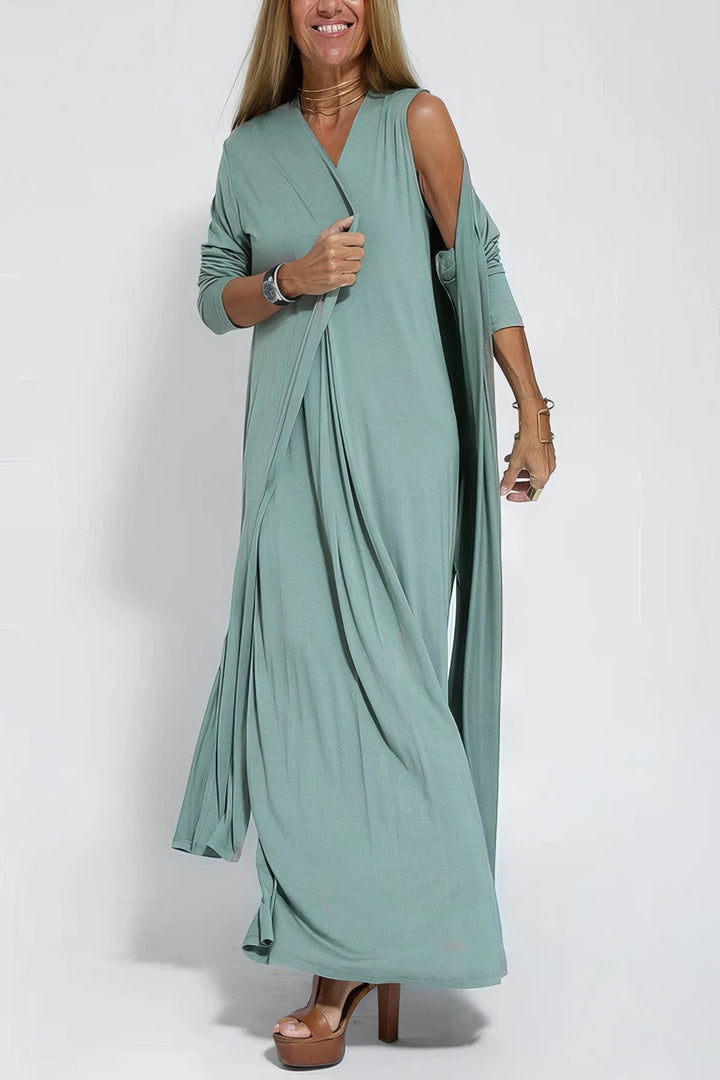 Vestido Largo "Zoe" + Cárdigan Gratis
